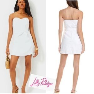 Lilly Pulitzer Kylo Strapless Skirted Romper-Resort White